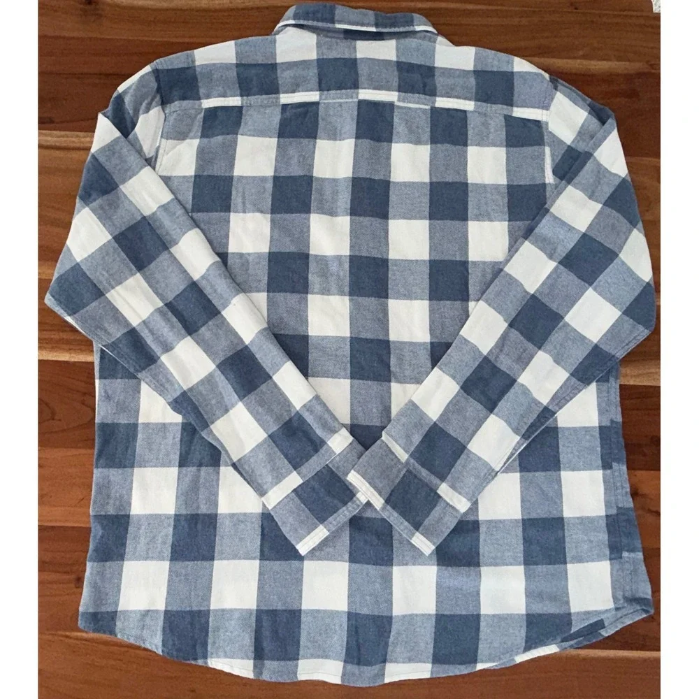 Sonoma Supersoft Flannel Shirt Mens XL Blue White Buffalo Plaid MS33W120RN7 NEW